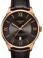 TISSOT-T-Classic-Chemin-Des-Tourelles-Automatic-Rose-Gold-Brown-Leather-Strap-T0994073644800-خرید ساعت مچی تیسوت بند چرمی اورجینال اتوماتیک